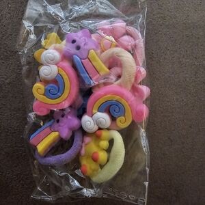 Rainbow and Star Hair Ties for Kids